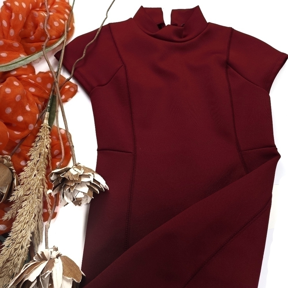 Zara Collection Body Contour Red Dress Sz S - Picture 3 of 16